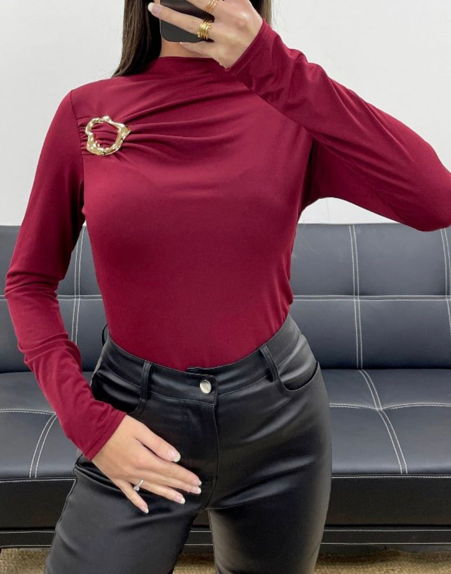 Longsleeve wijnrood